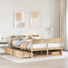 Massief grenenhout bedframe met opbergruimte voor een goede nachtrust - Naturel / 120 x 200 cm - Bedden & bedframes