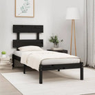 Massief grenenhout bedframe met tijdloos ontwerp voor je slaapkamer - Zwart / 100 x 200 cm - Bedden & bedframes