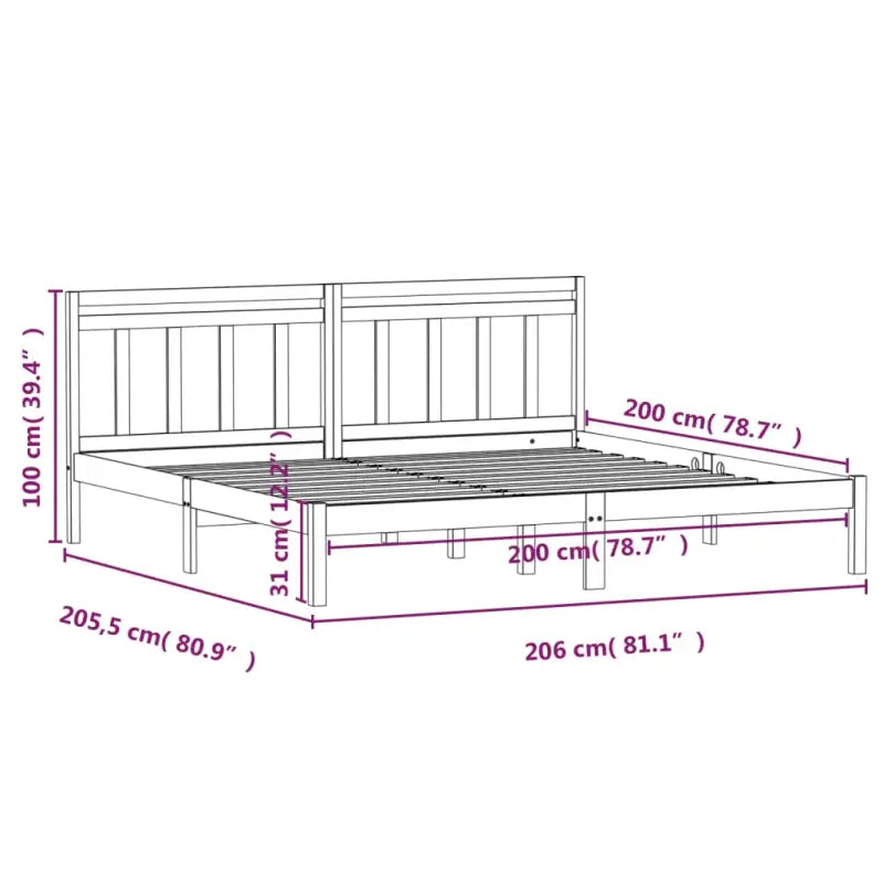 Massief Grenenhout Bedframe met Tijdloos Ontwerp voor Slaapkamers - Bedden & bedframes