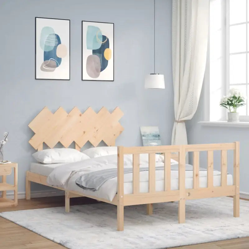 Massief Grenenhout Bedframe voor een comfortabele en stijlvolle slaapkamer - Naturel / 135 x 190 cm - Bedden & bedframes