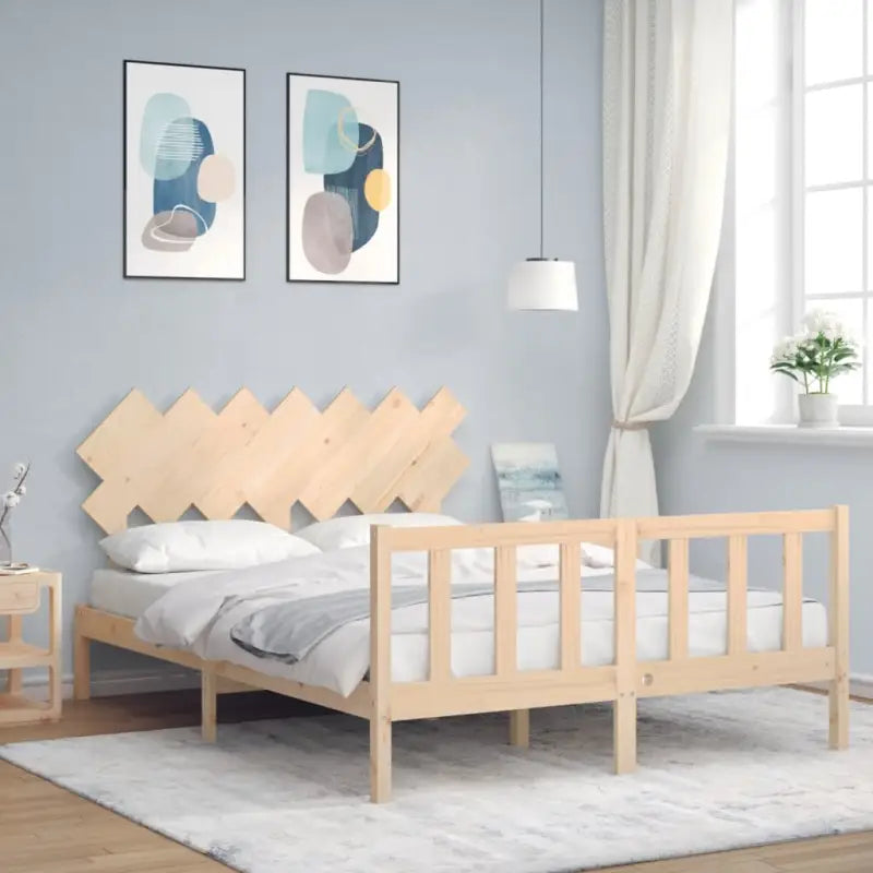 Massief Grenenhout Bedframe voor een comfortabele en stijlvolle slaapkamer - Naturel / 140 x 200 cm - Bedden & bedframes
