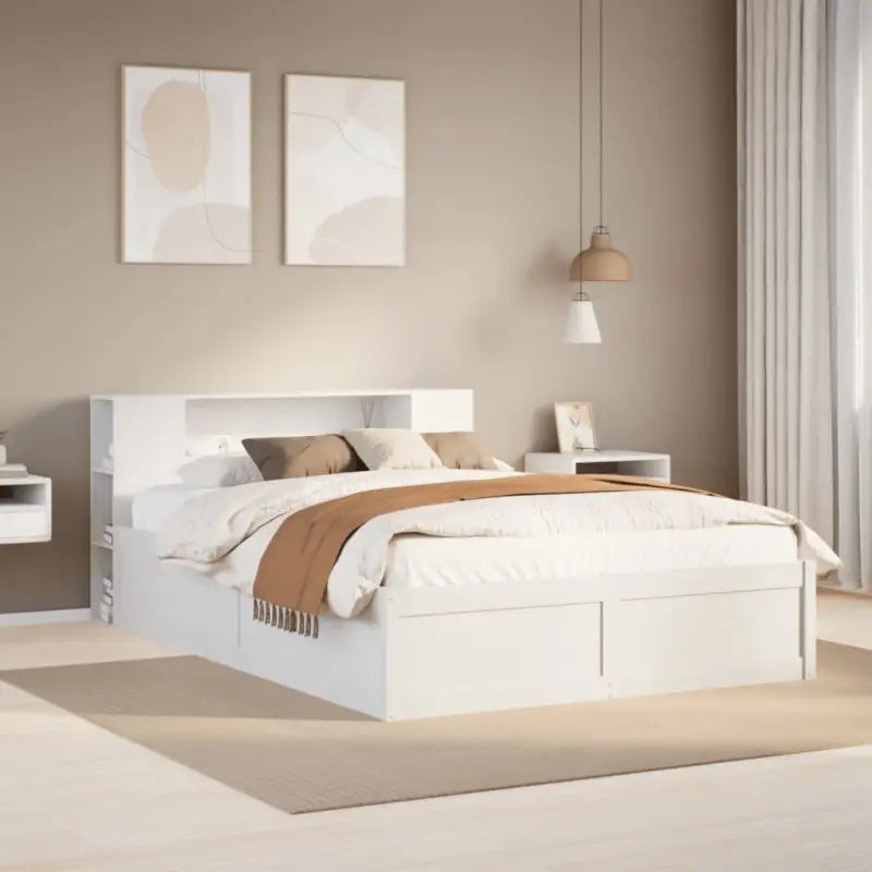 Massief grenenhout bedframe voor een goede nachtrust en decoratie - Wit / 120 x 190 cm - Bedden & bedframes