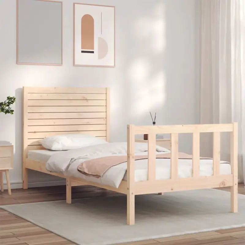 Massief grenenhout bedframe voor een goede nachtrust en natuurlijke stijl - Naturel / 100 x 200 cm - Bedden & bedframes