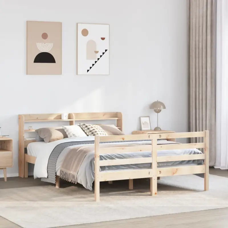 Massief grenenhout bedframe voor een goede nachtrust en natuurlijke uitstraling - Naturel / 120 x 200 cm - Bedden &