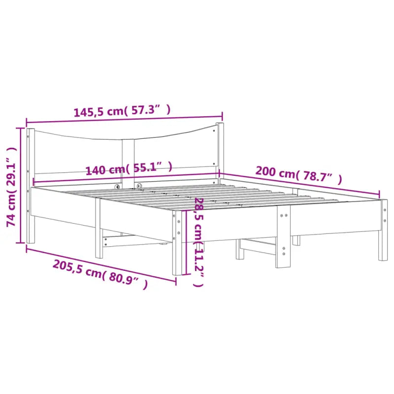 Massief grenenhout bedframe voor een moderne slaapkamer en uitstekende ondersteuning - Bedden & bedframes