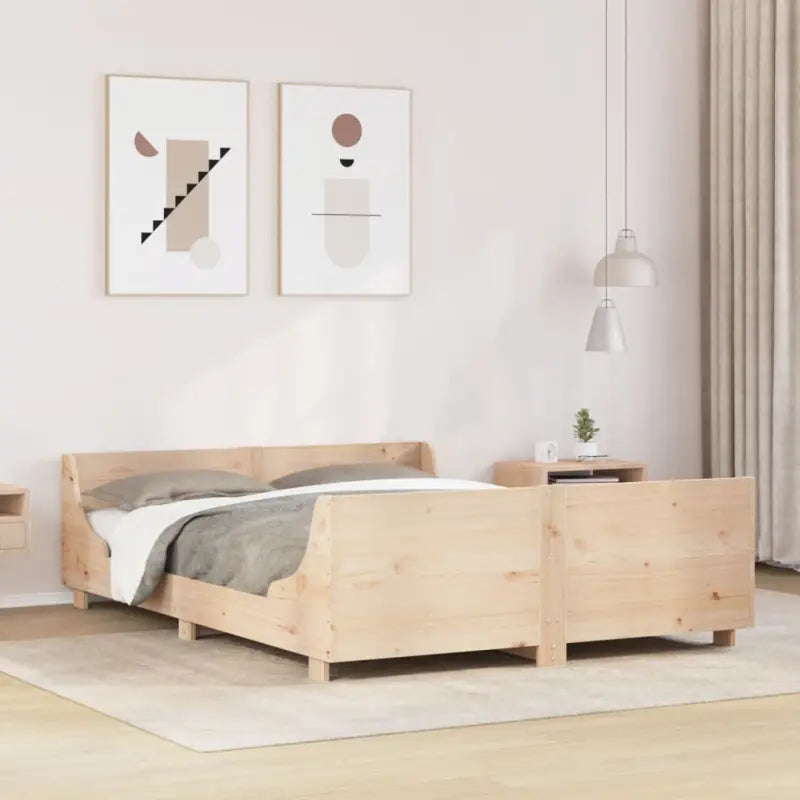 Massief grenenhout bedframe voor een moderne slaapkamer uitstraling - Naturel / 140 x 190 cm - Bedden & bedframes