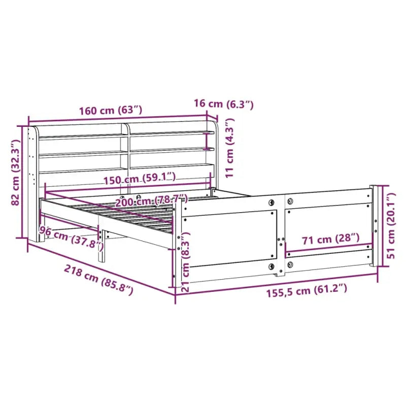 Massief Grenenhout Bedframe voor een Natuurlijke en Comfortabele Slaapplek - Bedden & bedframes