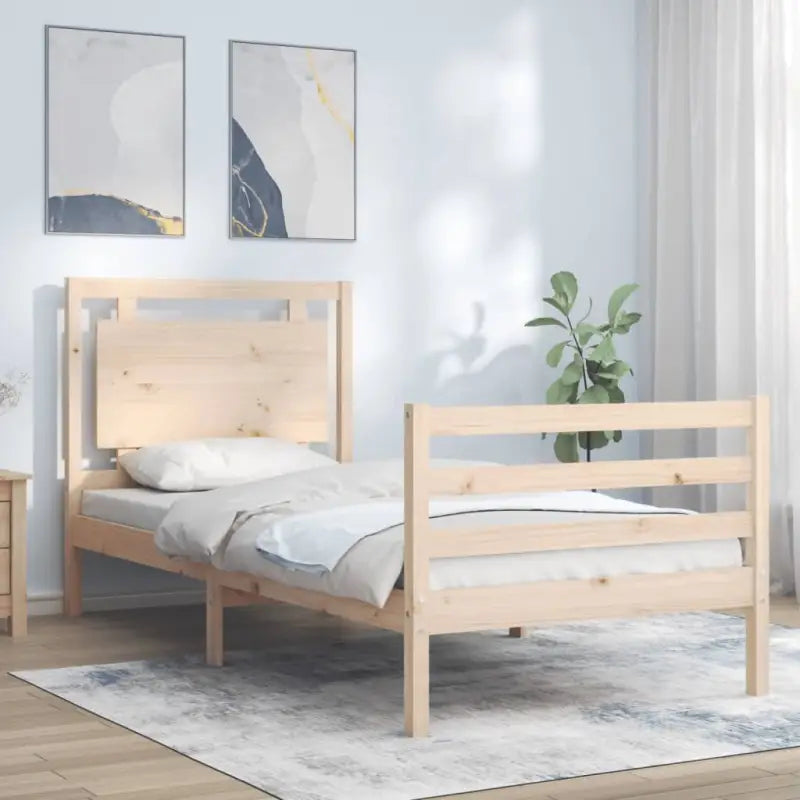 Massief grenenhout bedframe voor een natuurlijke en comfortabele slaapkamer - Naturel / 75 x 190 cm - Bedden & bedframes