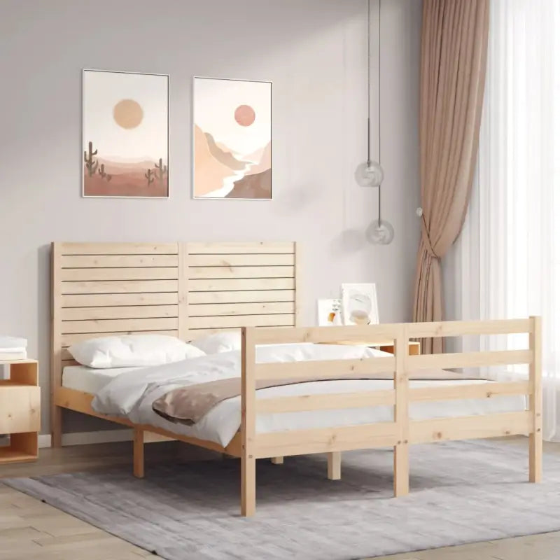 Massief grenenhout bedframe voor een natuurlijke en comfortabele slaapruimte - Naturel / 120 x 190 cm - Bedden &