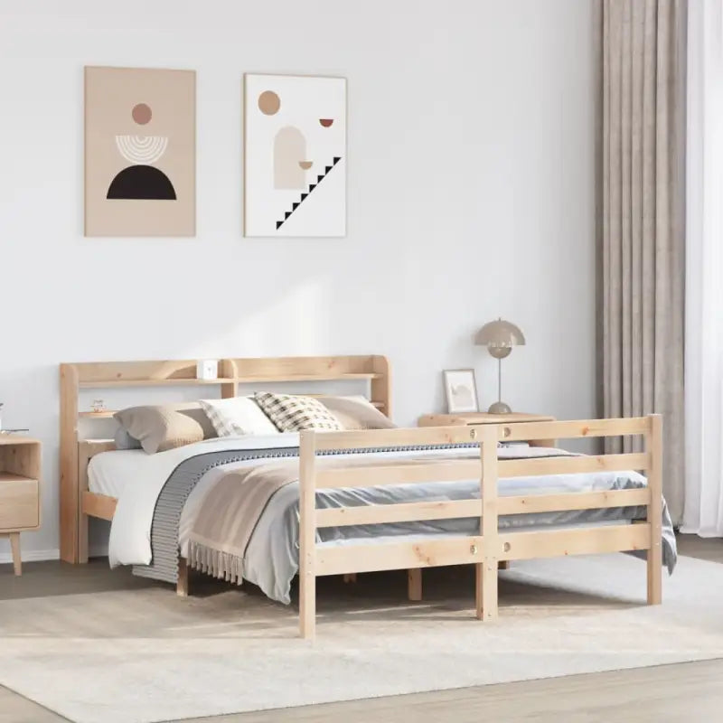 Massief grenenhout bedframe voor een natuurlijke en comfortabele slaap - Bruin / 150 x 200 cm - Bedden & bedframes