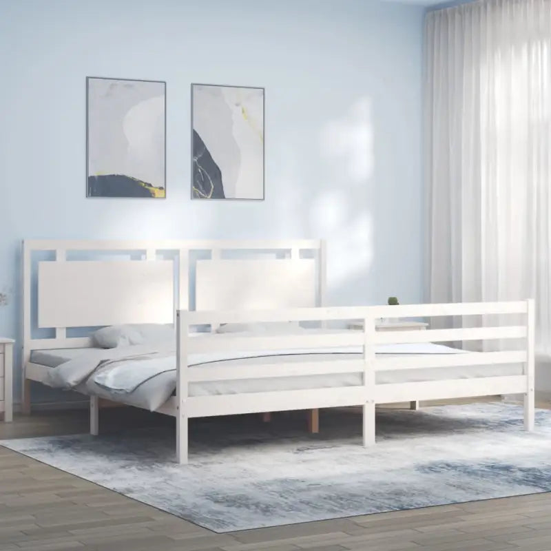 Massief grenenhout bedframe voor een natuurlijke en comfortabele slaapkamer - Wit / 200 x 200 cm - Bedden & bedframes