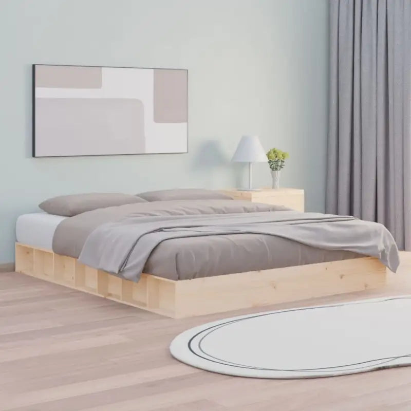 Massief Grenenhout Bedframe voor een Natuurlijke en Decoratieve Slaapruimte - Naturel / 180 x 200 cm - Bedden &