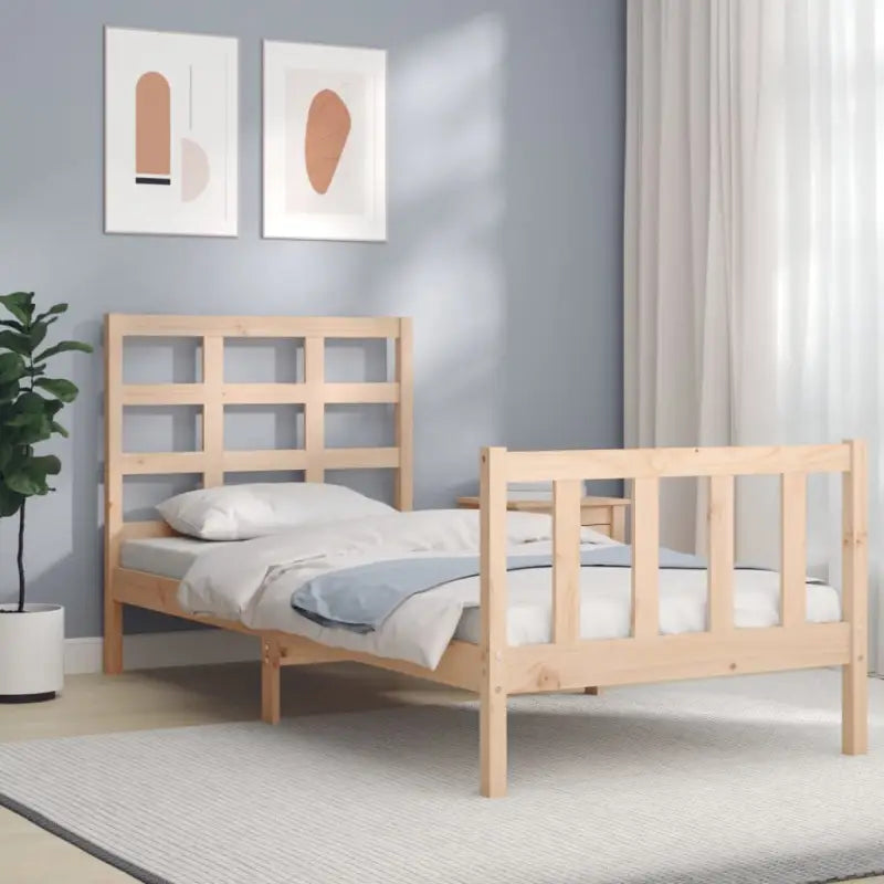 Massief Grenenhout Bedframe voor Een Natuurlijke en Decoratieve Slaapruimte - Naturel / 100 x 200 cm - Bedden &