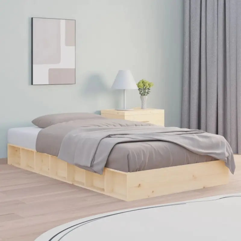 Massief Grenenhout Bedframe voor een Natuurlijke en Decoratieve Slaapruimte - Naturel / 90 x 190 cm - Bedden & bedframes