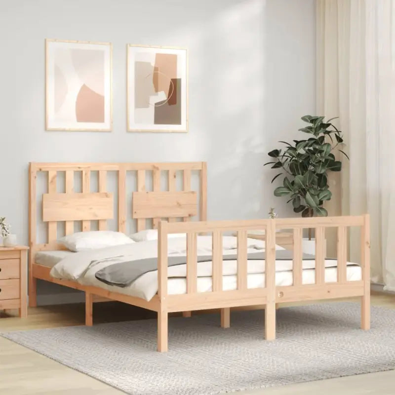 Massief Grenenhout Bedframe voor een Natuurlijke en Elegante Slaapruimte - Naturel / 140 x 200 cm - Bedden & bedframes