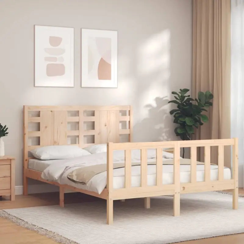 Massief grenenhout bedframe voor een natuurlijke en stijlvolle slaapkamer - Naturel / 120 x 200 cm - Bedden & bedframes
