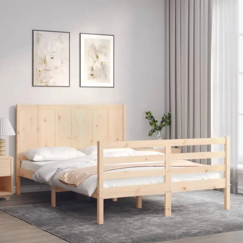 Massief Grenenhout Bedframe voor een Praktisch en Natuurlijk Interieur - Naturel / 120 x 190 cm - Bedden & bedframes