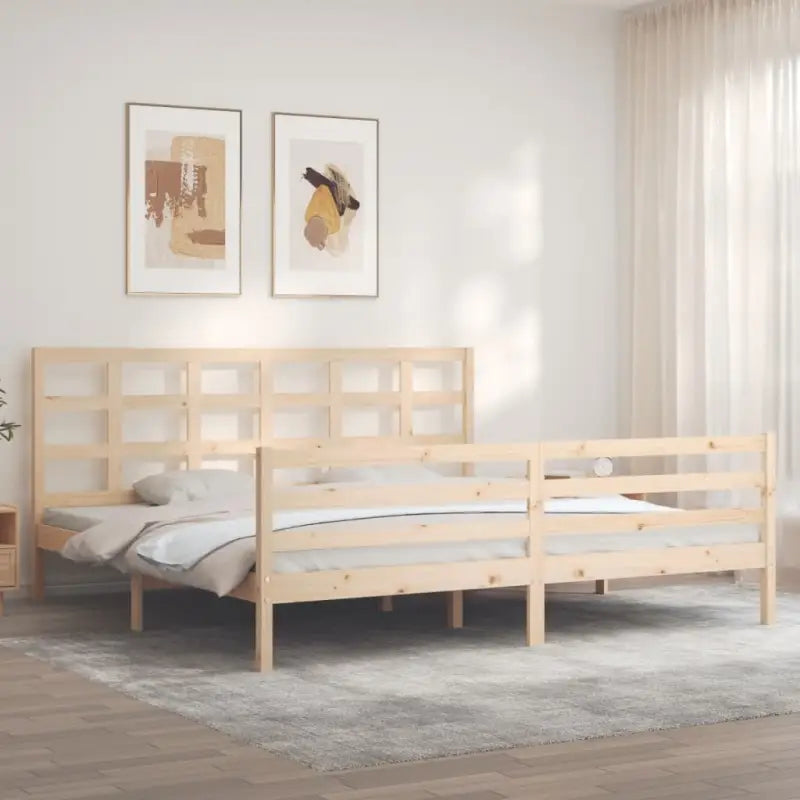 Massief Grenenhout Bedframe voor een Praktische en Natuurlijke Slaapruimte - Naturel / 180 x 200 cm - Bedden & bedframes