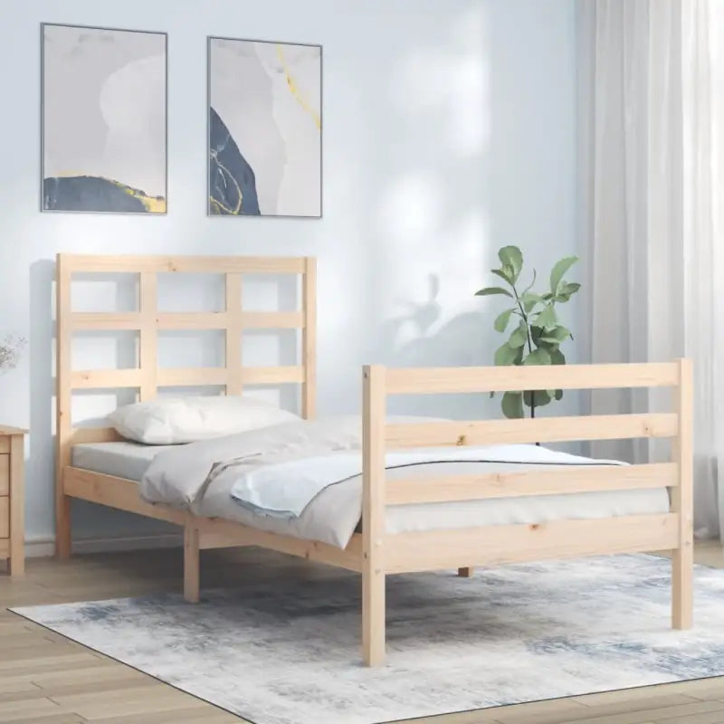 Massief Grenenhout Bedframe voor een Praktische en Natuurlijke Slaapruimte - Naturel / 90 x 200 cm - Bedden & bedframes