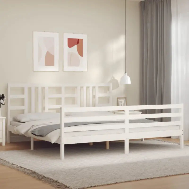 Massief grenenhout bedframe voor een stabiele en natuurlijke uitstraling - Wit / 200 x 200 cm - Bedden & bedframes