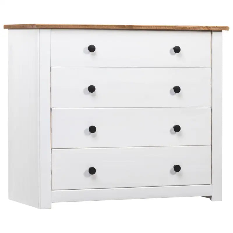 Massief Grenenhout Bijzetkast voor Decoratie en Praktisch Gebruik - Wit en hout / 1 - Dressoirs & buffetkasten