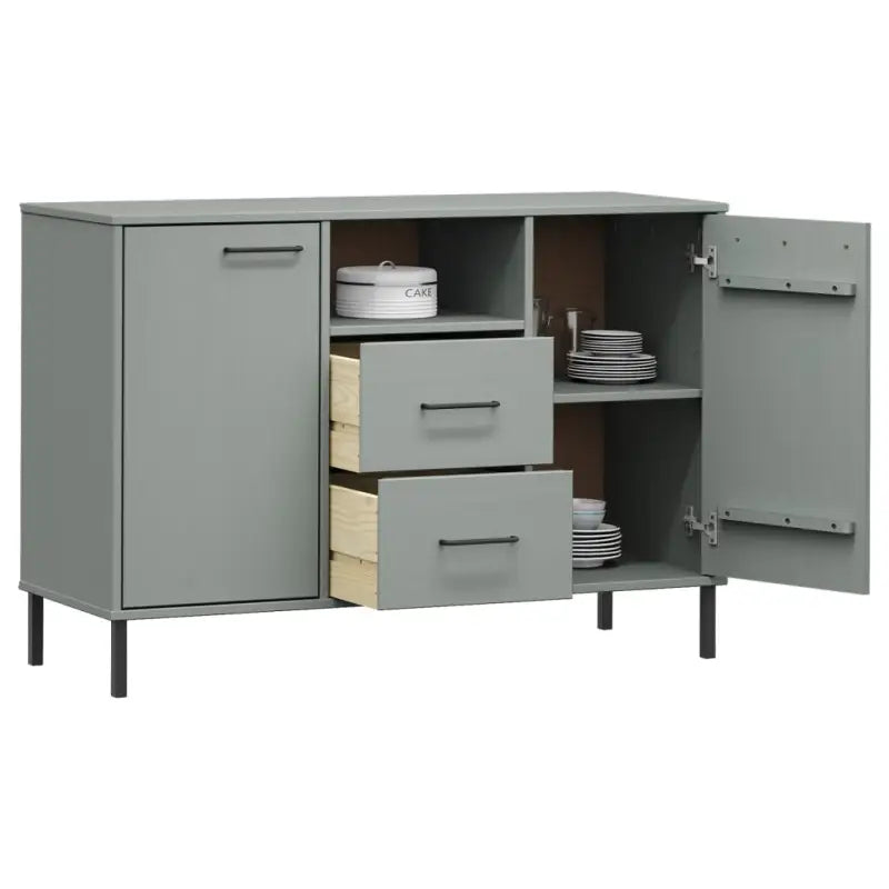 Massief grenenhout dressoir met metalen poten voor een industriële sfeer - Dressoirs & buffetkasten