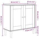 Massief Grenenhout Dressoir met Minimalistische Charme - Dressoirs & buffetkasten