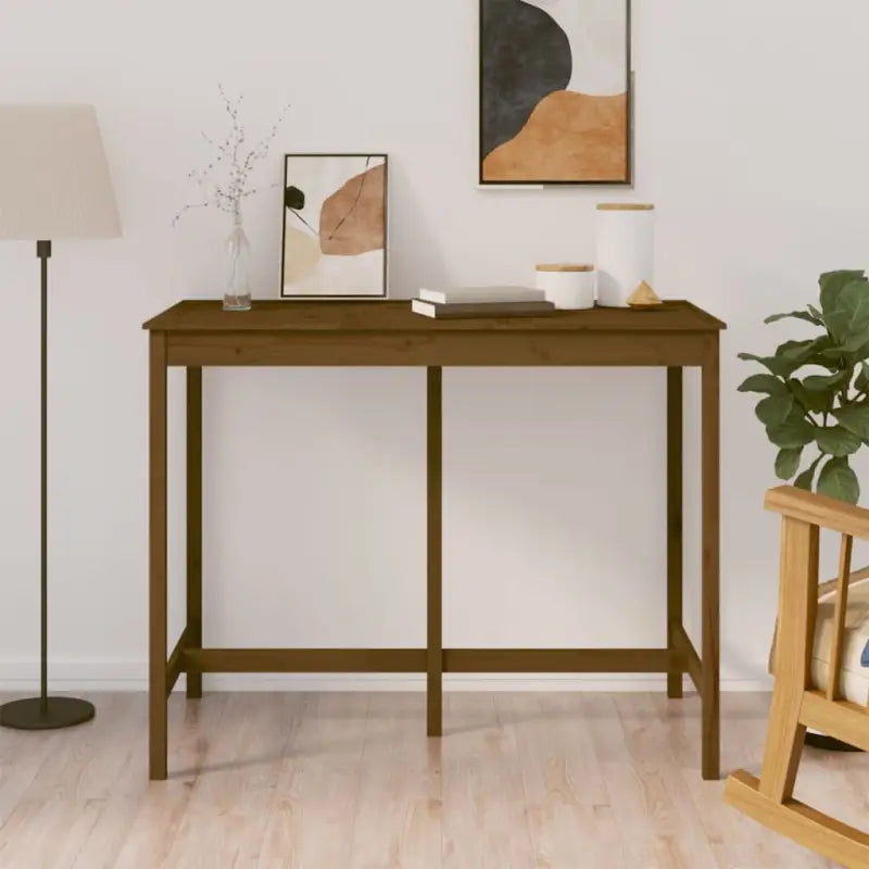 Massief Grenenhout Eettafel voor wijn en bijeenkomsten - Honingbruin / 140 x 80 x 110 cm / 1 - Eettafels