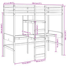 Massief Grenenhout Hoogslaper met Bureau Ideale Keuze voor Beperkte Ruimte - Bedden & bedframes
