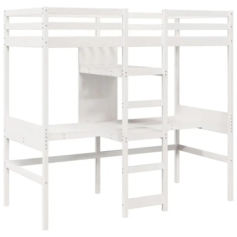 Massief Grenenhout Hoogslaper met Bureau Ideale Keuze voor Beperkte Ruimte - Bedden & bedframes