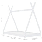 Massief Grenenhout Kinderen Jonger Bedframe met Tipi Design - Peuter- & kinderbedden