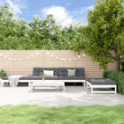 Massief Grenenhout Loungeset voor in de tuin met zachte kussens - Wit grenenhout - Tuinsets