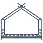 Massief Grenenhout Peuter- en Kinderbed met Boomhutstijl en Bedgordijnen - Peuter- & kinderbedden