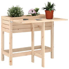 Massief grenenhout plantenbak met inklapbaar tafelblad voor buiten - Natuurlijk grenenhout / 1 - Bloempotten &