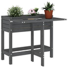 Massief grenenhout plantenbak met inklapbaar tafelblad voor buiten - Grijs grenenhout / 1 - Bloempotten & plantenbakken