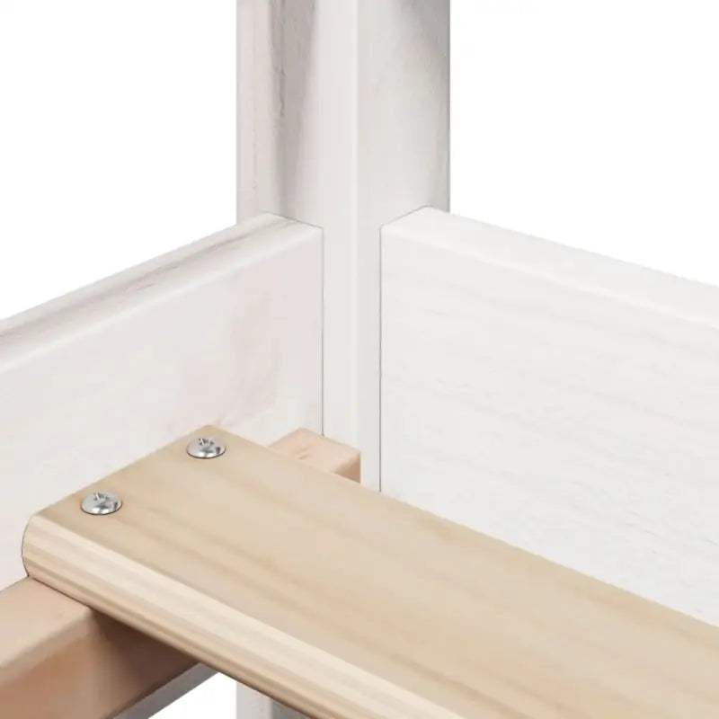 Massief Grenenhout Slaapbank met Huisje en Bankje in Witmateriaal - Bedden & bedframes