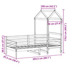 Massief grenenhout slaapbank met open zijdeur in wit materiaal - Bedden & bedframes