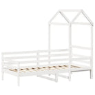 Massief grenenhout slaapbank met open zijdeur in wit materiaal - Bedden & bedframes