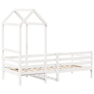 Massief grenenhout slaapbank met open zijdeur in wit materiaal - Bedden & bedframes