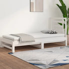Massief grenenhout slaapbank met veelzijdige afmetingen voor woonkamer of slaapkamer - Wit / 90 x 200 cm - Bedden &