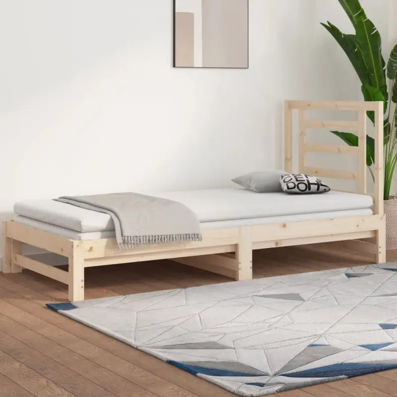 Massief grenenhout slaapbank met veelzijdige afmetingen voor woonkamer of slaapkamer - Naturel / 90 x 190 cm - Bedden &