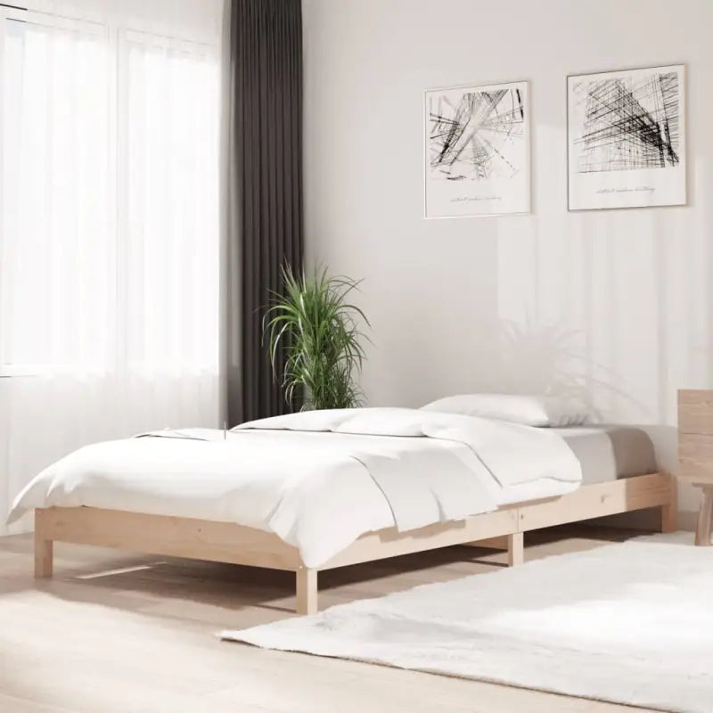 Massief Grenenhout Stapelbed voor Comfort en Tijdloos Design - Naturel / 100 x 200 cm - Bedden & bedframes