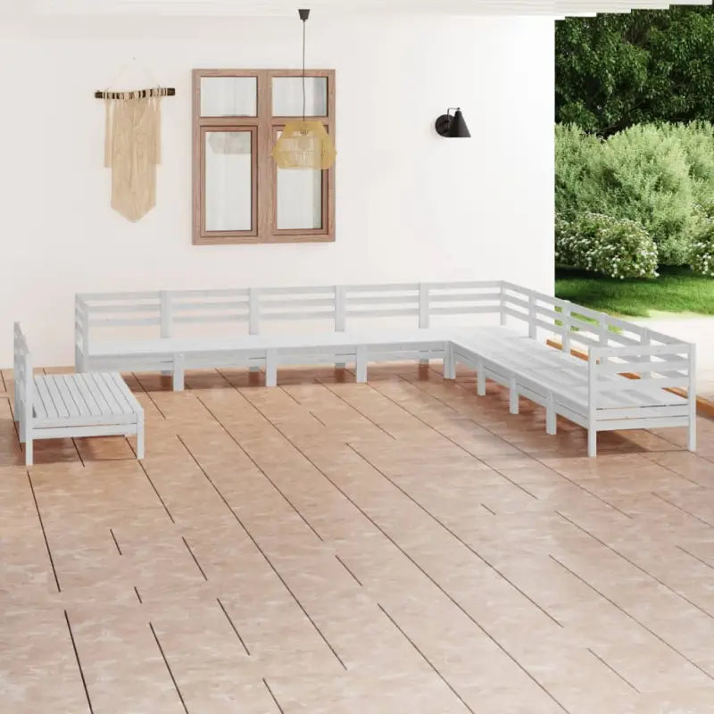 Massief grenenhout tuinset voor ontspanning en gezelligheid in de tuin - Wit - Tuinsets