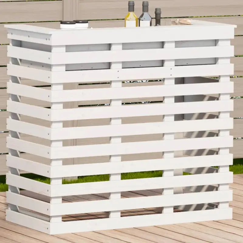 Massief Grenenhout tuintafel voor buiten voor gezellige momenten - Wit / 113,5 x 50 x 103 cm / 1 - Tuintafels