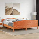 Massief Grenenhouten Bedframe met Multiplex Lattenbodem - Bruin / 200 x 200 cm - Bedden & bedframes