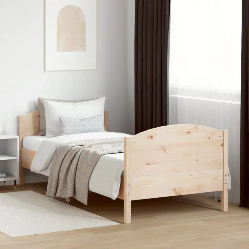 Massief Grenenhouten Bedframe met Multiplex Lattenbodem - Naturel / 90 x 200 cm - Bedden & bedframes