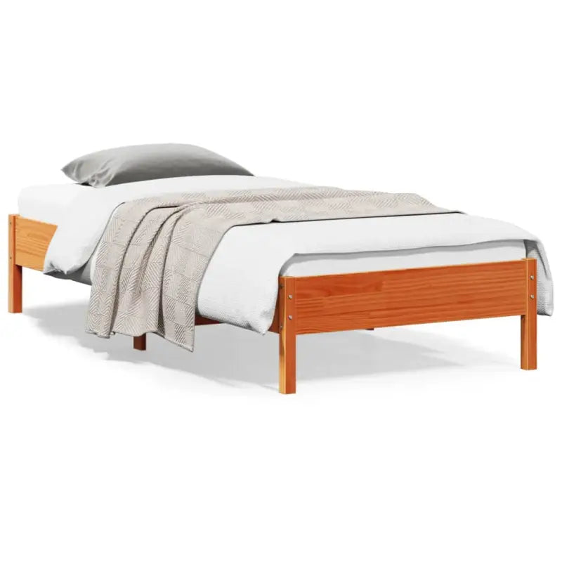 Massief Grenenhouten bedframe met multiplex lattenbodem voor optimale slaap - Bruin / 100 x 200 cm - Bedden & bedframes