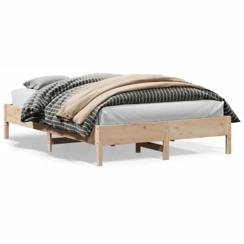 Massief Grenenhouten bedframe met multiplex lattenbodem voor optimale slaap - Naturel / 120 x 200 cm - Bedden &