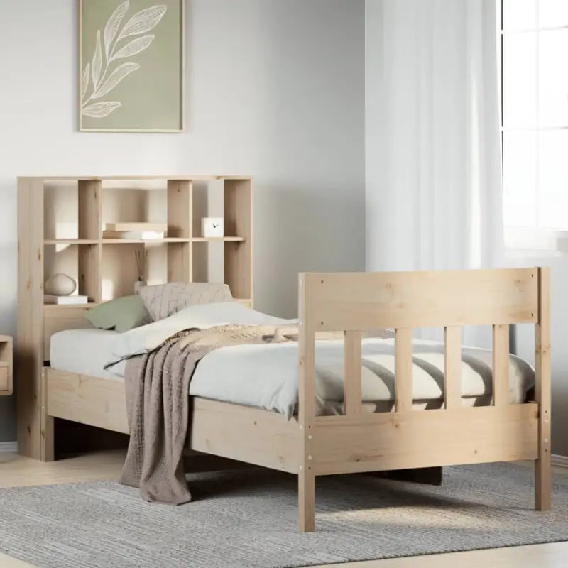 Massief grenenhouten bedframe met uitstekende ondersteuning voor een goede nachtrust - Naturel / 90 x 200 cm - Bedden &
