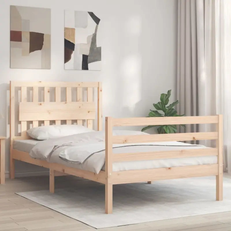 Massief Grenenhouten Bedframe voor Comfort en Natuurlijke Decoratie - Naturel / 100 x 200 cm - Bedden & bedframes